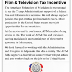 Statement on Trump Film & Television Tax Incentive